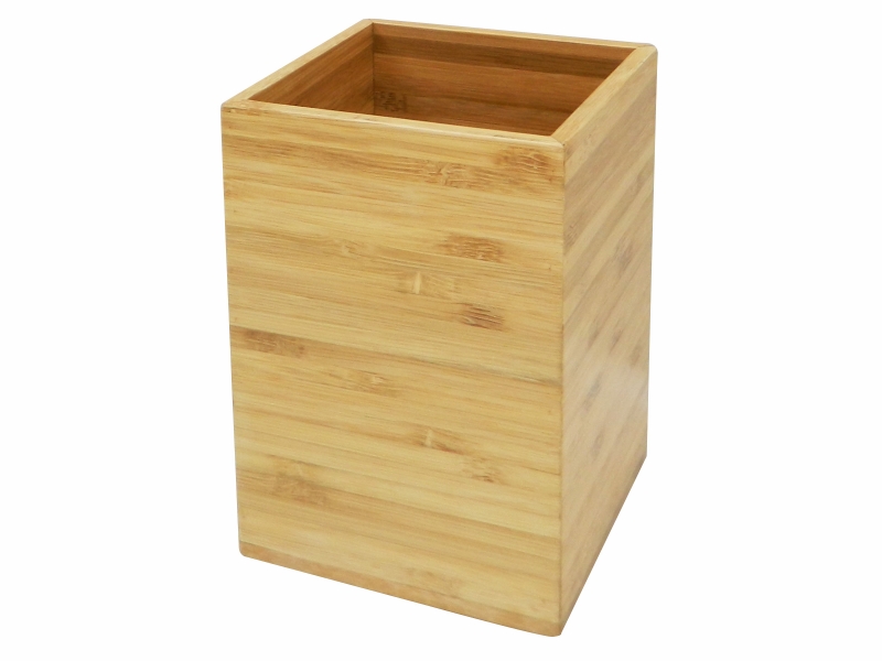 Square bamboo utensil holder
